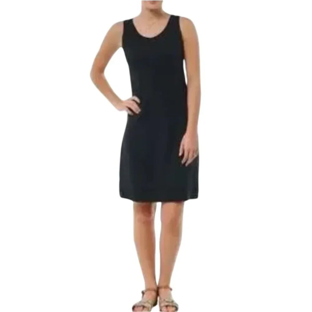 Toad & Co Horny Toad Black Sleeveless Tank Dress Hidden Key Pocket Size L